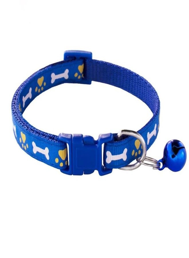 BohoBark Multi-Color Design Adjustable Pet Collar Cute Paw & Bone Pattern Small Cat Neck Strap with Bell Pack of 2 PCs - Image 2